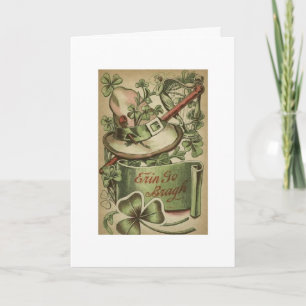 Vintage St. Pat's Day - Irish Wish for Happiness Kort