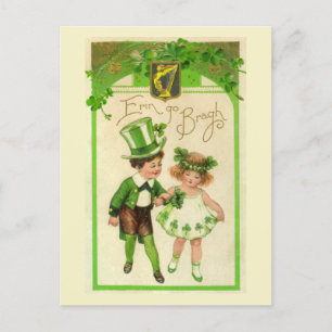 Vintage St patty Day Erin go Bragh Helg Vykort