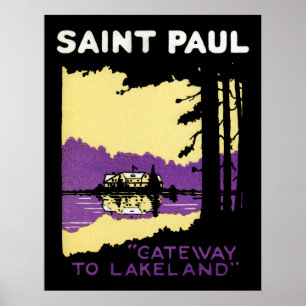 Vintage St Paul, Minnesota Poster