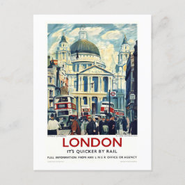 Vintage St Paul's Cathedral London Travel Poster Vykort