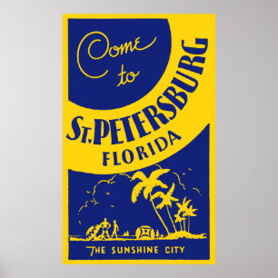 Vintage St Petersburg Florida Poster
