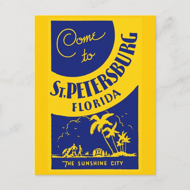 Vintage St. Petersburg Florida Vykort (Framsida)