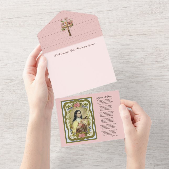 Vintage St. Therese Jesus Religiösa Scripture (Avrivbar del)