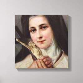 Vintage St.Therese Little Flower Crucifix Canvastryck