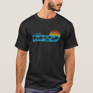 Vintage St Thomas USVI Beach Handflatan Träd Retro T Shirt