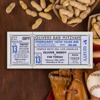 Vintage Stadium Biljett Baseball Pub Mitzvah Blue