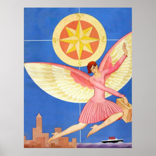 Vintage stadsfée poster