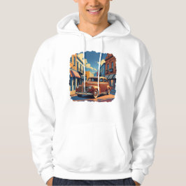 Vintage stadsgatuillustration hoodie