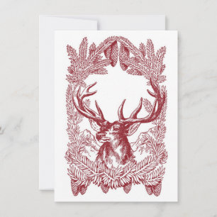 Vintage Stag-julkort med kuvert Julkort