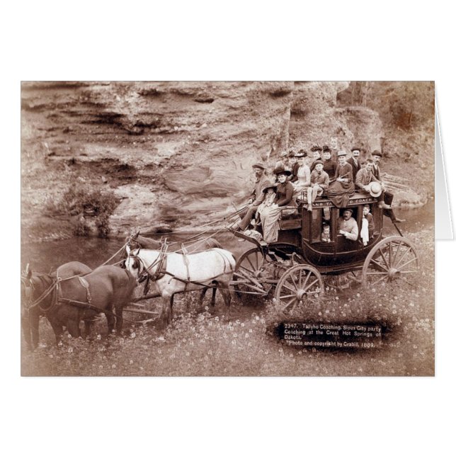 Vintage Stage Coach Hälsningskort (Framsidan Horizontal)