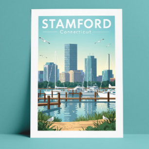 Vintage Stamford Connecticut Vykort