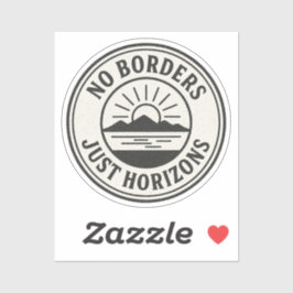Vintage Stamp – “No Borders, Just Horizons”. Klistermärken