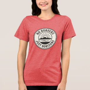 Vintage-stämpel – ”Inga gränser, bara horisonter”. T Shirt