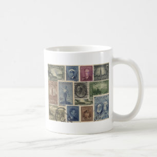 Vintage stämplar Collage Kaffemugg