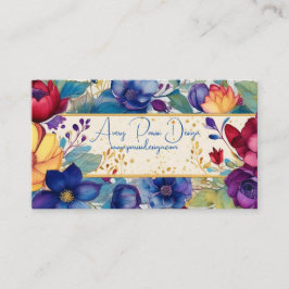 Vintage Standard Watercolor Blommig Visitkort