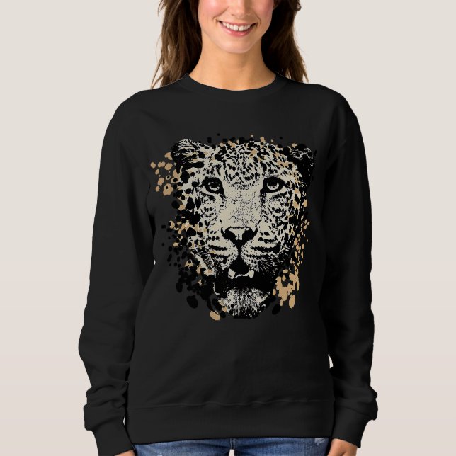 Vintage Stänk Jaguar Animal T Shirt (Framsida)