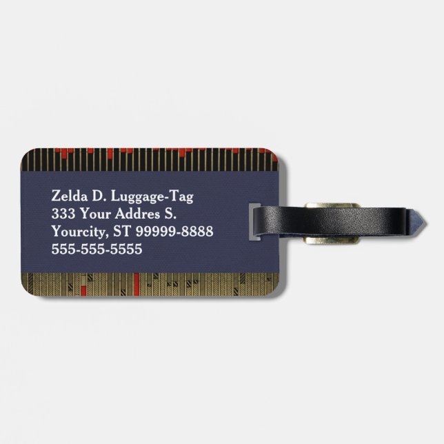 Vintage stapeldiagram bagagebricka (Baksida Vågrät)