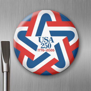 VINTAGE Star-design i USA 250-1776-2026 Magnet
