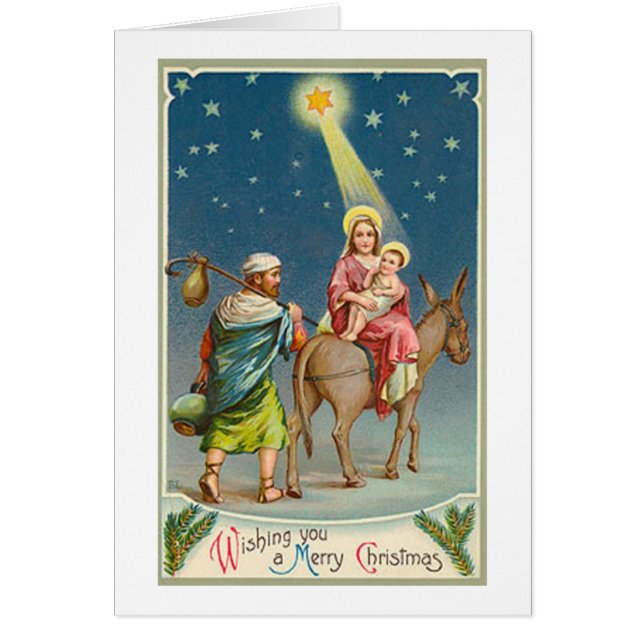 Vintage Star of Bethlehem Card Hälsningskort (Framsidan)