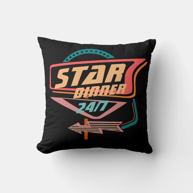 Vintage Star-skylt för middagsutrymme Kudde (Framsida)