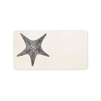 Vintage Starfish Antique Star Fish Template Adressetikett