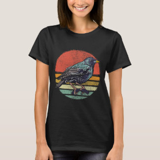 Vintage Starling Bird Animal Retro T Shirt