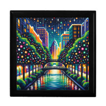 "Vintage Starry Night: San Antonio Riverpromenare"