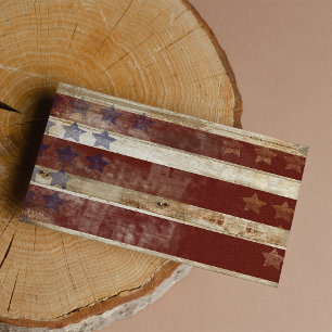 Vintage Stars och stripes Gräs Wood Mönster Adressetikett
