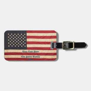 Vintage Stars och stripes Weasted American Flagga Bagagebricka