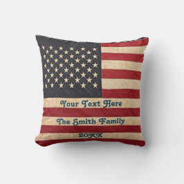 Vintage Stars och stripes Weasted American Flagga Kudde