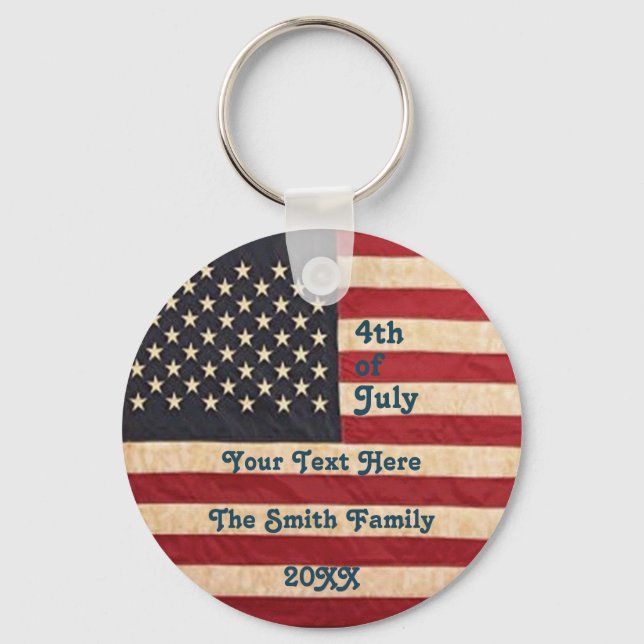 Vintage Stars och stripes Weasted American Flagga Nyckelring (Framsida)