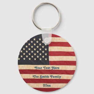 Vintage Stars och stripes Weasted American Flagga Nyckelring
