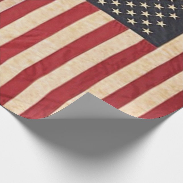 Vintage Stars och stripes Weasted American Flagga Presentpapper (Hörn)