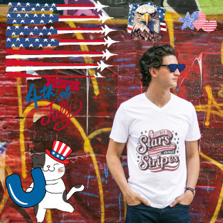 Vintage Stars & Rand | 4:e decenniet i juli T Shirt