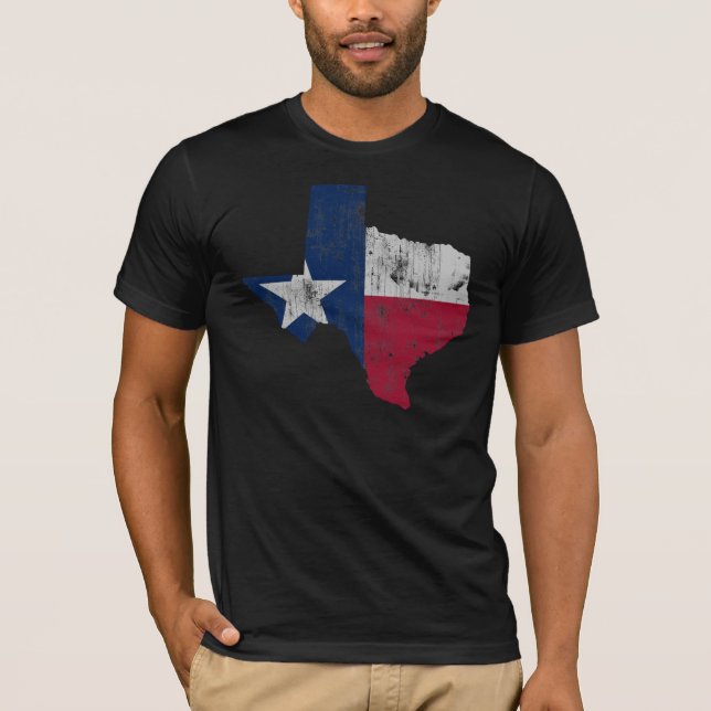 Vintage State-disposition för Texas Flagga Tee (Framsida)