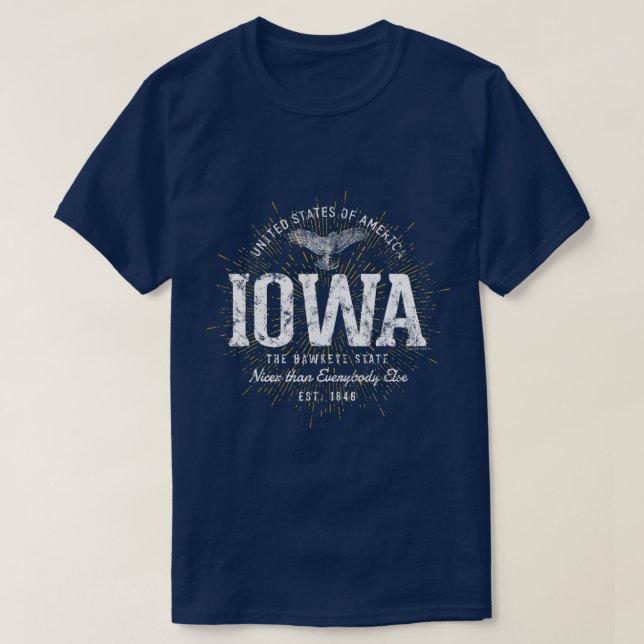 Vintage staten Iowa Retro T Shirt (Design framsida)
