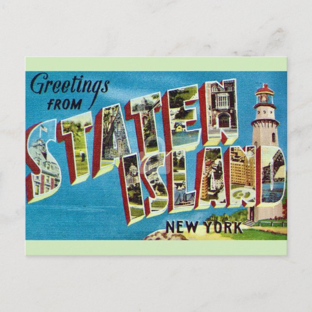 Vintage Staten Island NY  Vykort (Framsida)