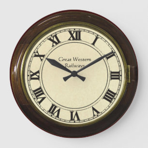 vintage, station, utsekur stor klocka