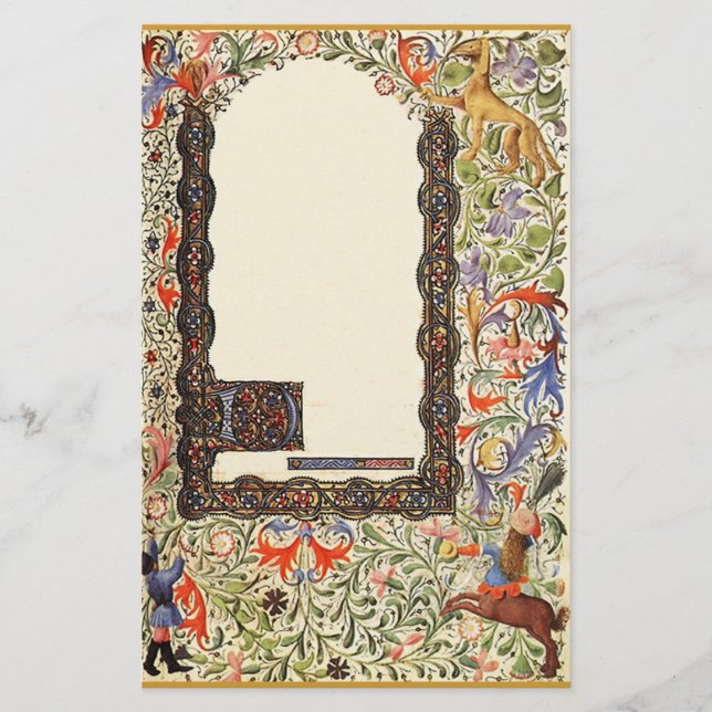 Vintage Stationeriet Bok i medeltiden Brevpapper (Framsida)