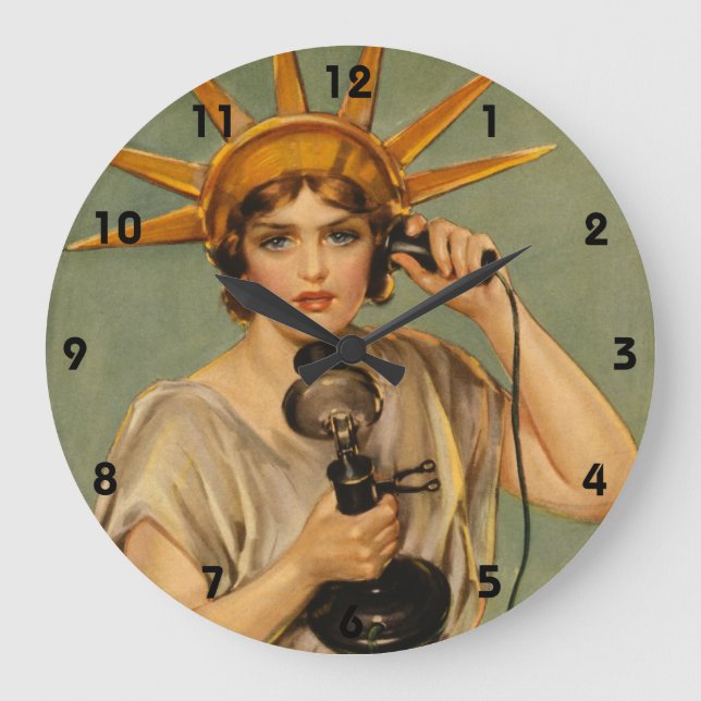Vintage staty över frihet, Första världskriget pat Stor Klocka (Framsida)