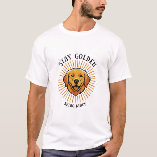 Vintage Stay Golden Yellow Sunburst Hundälskare Re T Shirt