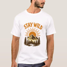 Vintage Stay Wild Bergsutsikt T-Shirt