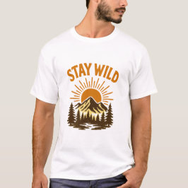 Vintage Stay Wild Bergsutsikt T-Shirt