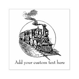 Vintage Steam Engine Locomotive Tåg med text Stämpel