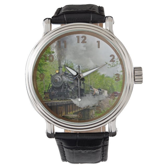 Vintage Steam Engine Tåg Armbandsur (Framsida)