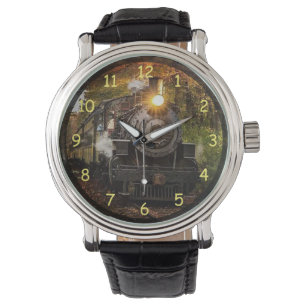 Vintage Steam Engine Tåg Armbandsur