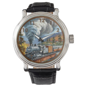 Vintage Steam Engine Tåg Armbandsur