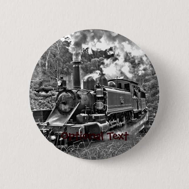 Vintage Steam Engine Tåg Knapp (Framsida)