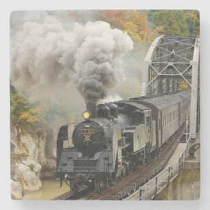 Vintage Steam Engine Tåg Stenunderlägg