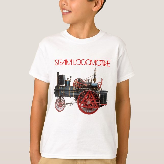 VINTAGE STEAM LOCOMOL Red White Tee (Framsida)